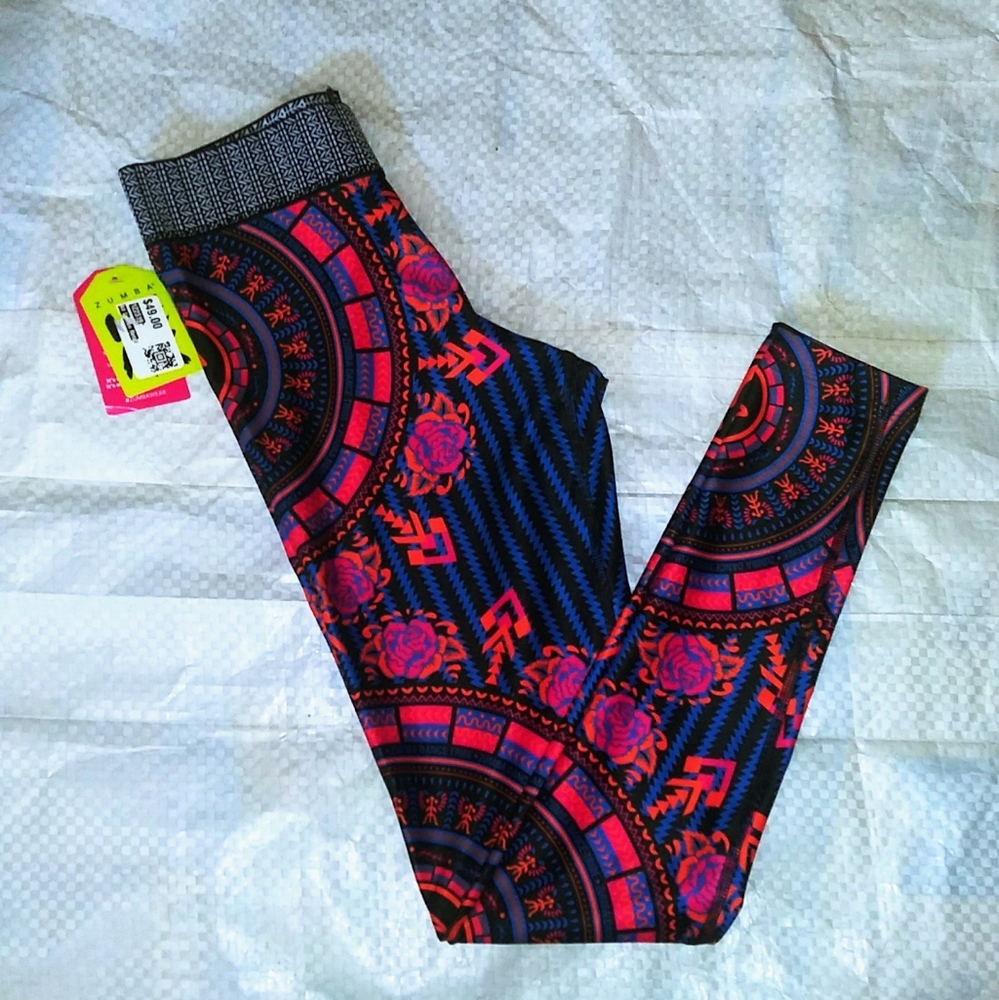 Zumba Mix It Up Long Leggings Size XS Hot Fuschia New with Tags